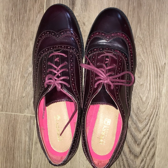 SPERRY DARK BURGUNDY REAL LEATHER OXFORD TYPE BROGUES SIZE 8 EUC - Picture 3 of 9